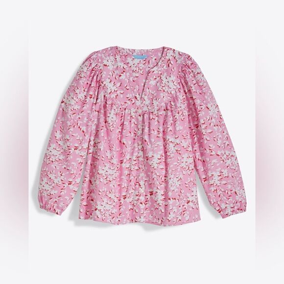 DRAPER JAMES NWT Button Down Top in Pink Shadow Floral size 2x - Picture 1 of 9